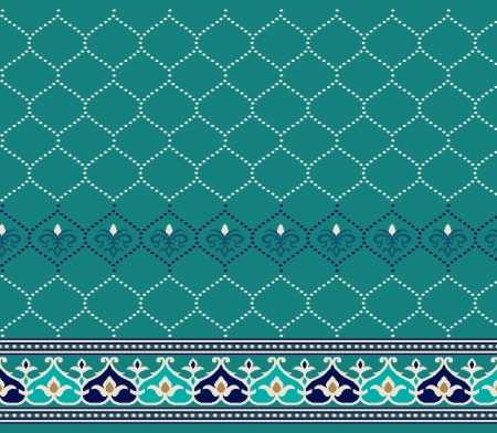 Myfloor S134-Koyu Çini Saflı Cami Halısı