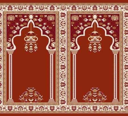 Mihraplı Akrilik Cami Halısı S142KIREMIT