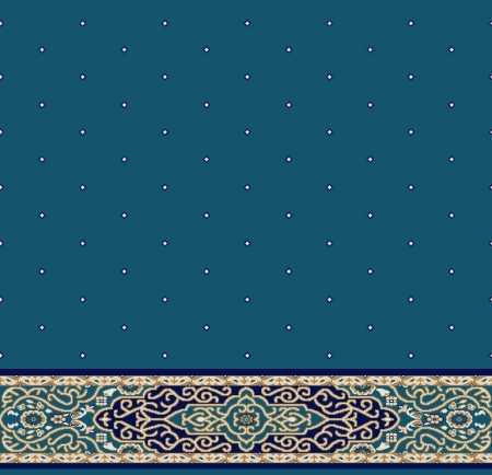 Myfloor S125-Koyu Mavi Saflı Cami Halısı