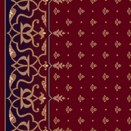 8174A Koyu Bordo Saflı Cami Halısı