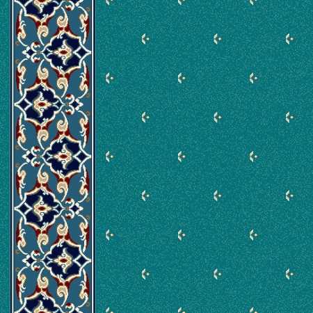  8385A Turkuaz Yeşil Saflı Cami Halısı