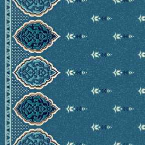 8366A Turkuaz Mavi Saflı Cami Halısı