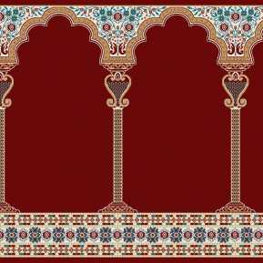 C121A Bordo Seccadeli Cami Halısı