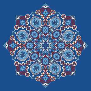 Çelebizade Gül Göbekli Cami Halısı Mavi