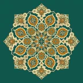 Çelebizade Gül Göbekli Cami Halısı Yeşil