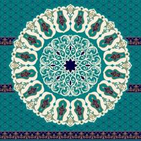 Turkuaz Mavi Göbekli Akrilik Cami Halısı 04