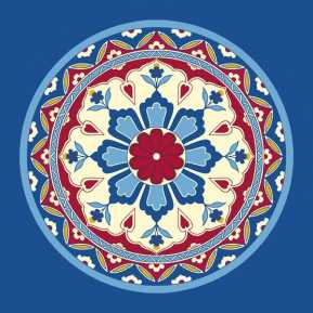 Çelebizade Lale Göbekli Cami Halısı Mavi