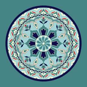 Çelebizade Lale Göbekli Cami Halısı Turkuaz