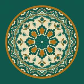 Çelebizade Lale Göbekli Cami Halısı Yeşil