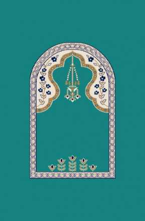 Myfloor M102-Koyu Çini Mihraplı Cami Halısı