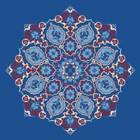 Çelebizade Gonca Göbekli Cami Halısı Mavi