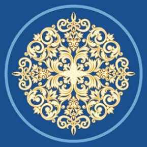 Çelebizade Orkide Göbekli Cami Halısı Mavi