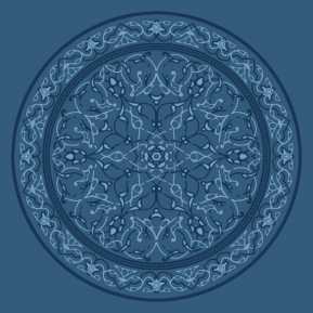 Çelebizade Petunya Göbekli Cami Halısı Antik Mavi