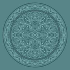 Çelebizade Petunya Göbekli Cami Halısı Antik Yeşil