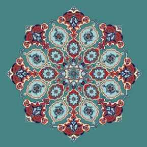 Çelebizade Gonca Göbekli Cami Halısı Turkuaz