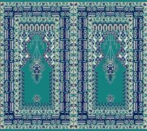 Myfloor S144-Koyu Çini Mihraplı Cami Halısı