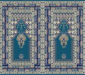 Myfloor S144-Koyu Mavi Mihraplı Cami Halısı