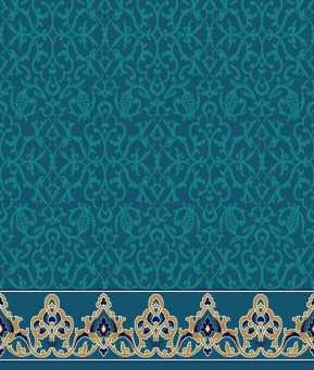 Myfloor S126-Koyu Mavi Saflı Cami Halısı