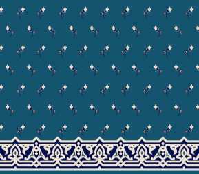 Myfloor S123-Koyu Mavi Saflı Cami Halısı