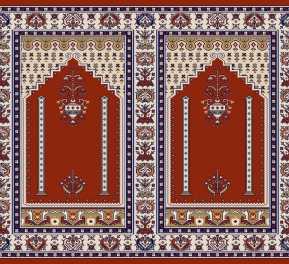 Myfloor S143-Kiremit Mihraplı Cami Halısı