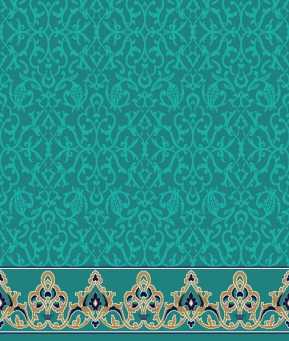 Myfloor S126-Koyu Çini Saflı Cami Halısı