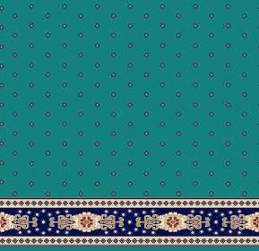 Myfloor S103-Koyu Çini Saflı Cami Halısı