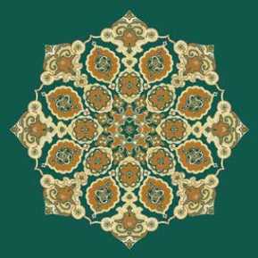 Çelebizade Gonca Göbekli Cami Halısı Yeşil